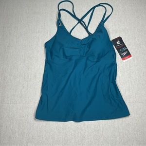 Speedo Xtra Life Lycra Strappy Tankini Top in Teal NWT Small